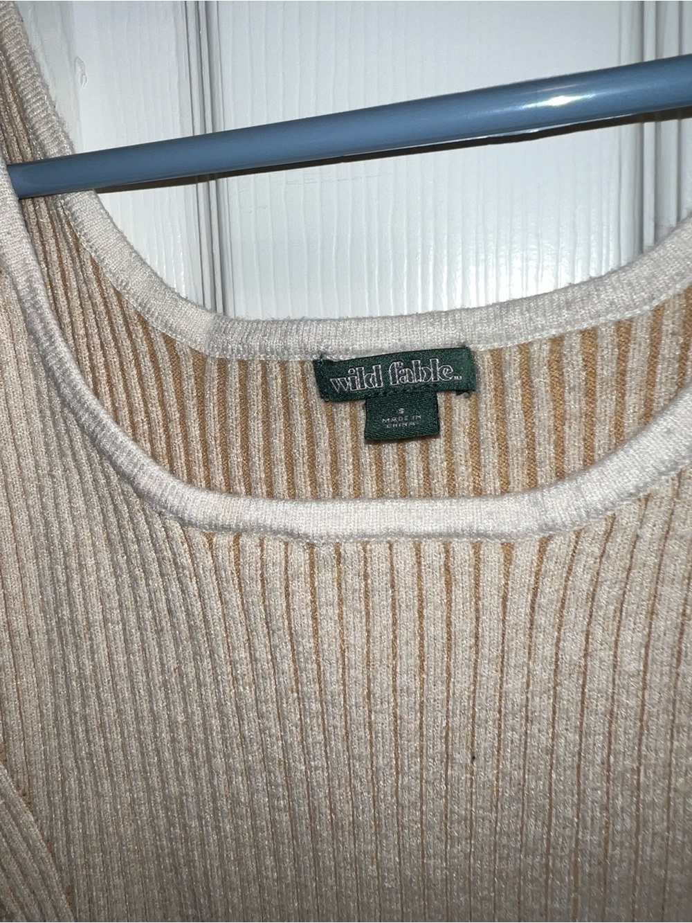 Beige Ribbed Tank-top - Picture 3 of 3